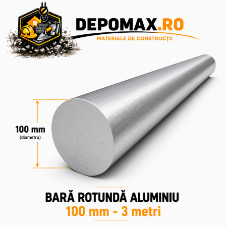 Bara rotunda aluminiu 100 mm, 3 metri, EN AW-6082